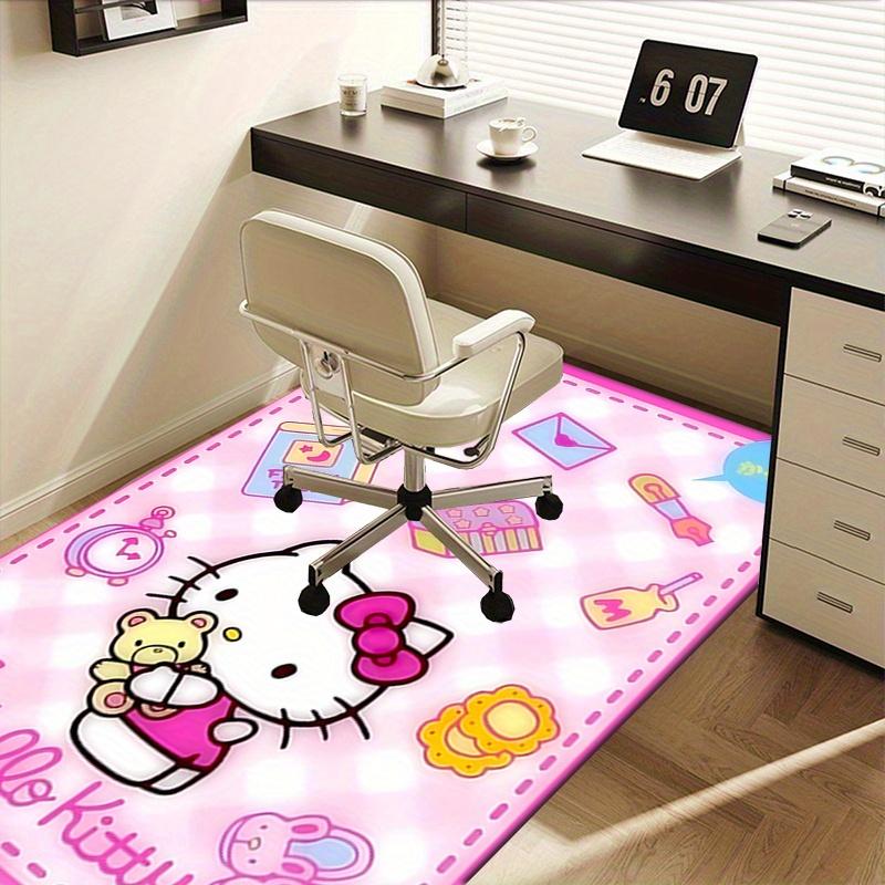 Office Rug Hello Kitty, Fairy Tale Anti-Slip Rug, Machine Washable for Living Room, Bedroom, Office, Multiple Sizes, Bedroom Mat, Decorative Mat, Dura
