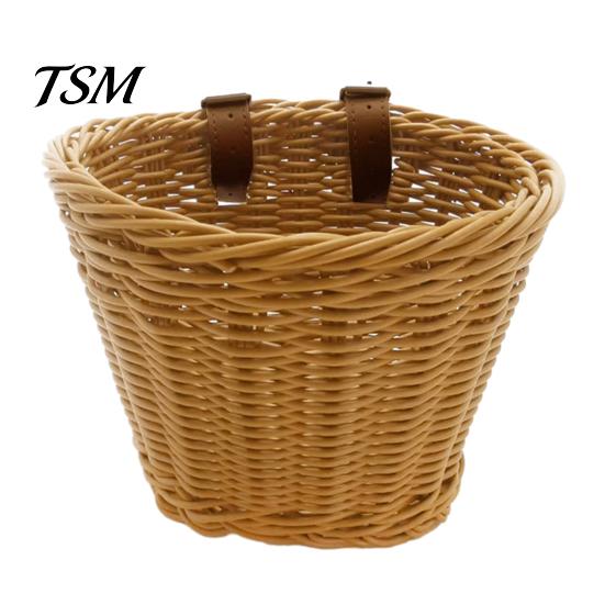 Bike Basket Hand-Woven Bicycle Large Capacity Strong Load-bearing Cycling Easy Installation Handlebar Front Replacement Storage Holder