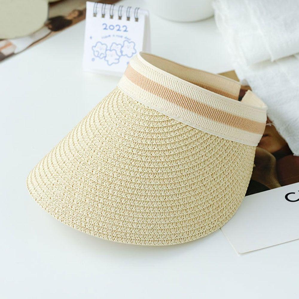 Outdoor Portable Wide Brim Anti-UV Sun Hat Visors Beach Hat Straw Cap