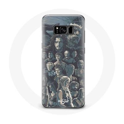 Чехол - Игра престолов - Samsung Galaxy S8 - Жесткий - Постер Персонажи - Серый