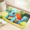 Cute Plant-Type Eevee with Flower Crown in Sunlit Forest Print Non-slip Doormat, Soft Absorbent Floor Rug for Home Decor
