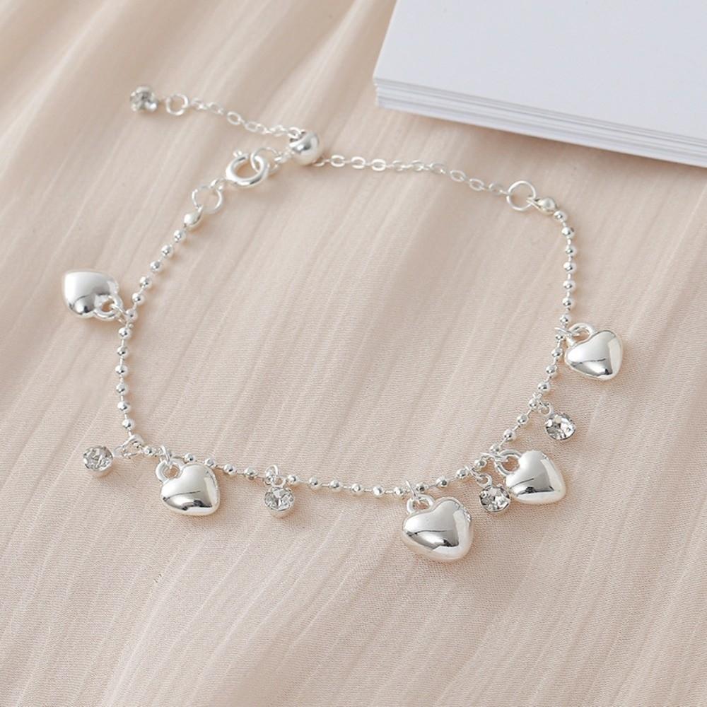 Zinc Zinc Alloy Heart Bracelet Bead Charm Hand Chain Sweet Gold Bracelet Bridal Party