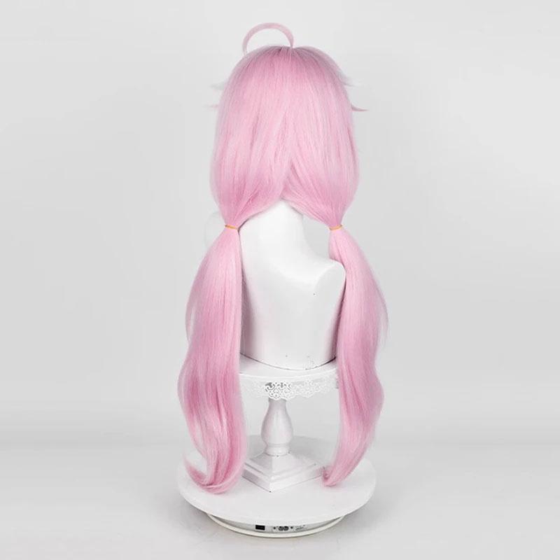 Парик для косплея Encore Game Long Pink White Highlights Unisex Термостойкие синтетические волосы Хэллоуин Аниме Парики + Шапочка для парика