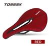 TOSEEK Simple Comfortable Bike Carbon Seat Black Cushion Plastic/PVC Leather Ventilation Soft Massage Lightweight Road Mountain