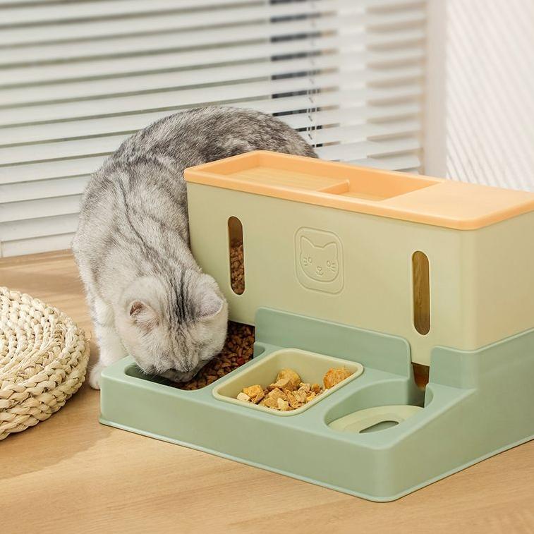 WTEMPO Кормушка для домашних животных, диспенсер для воды, автоматический большой емкости для хранения домашних животных, миска для еды, товары для домашних животных