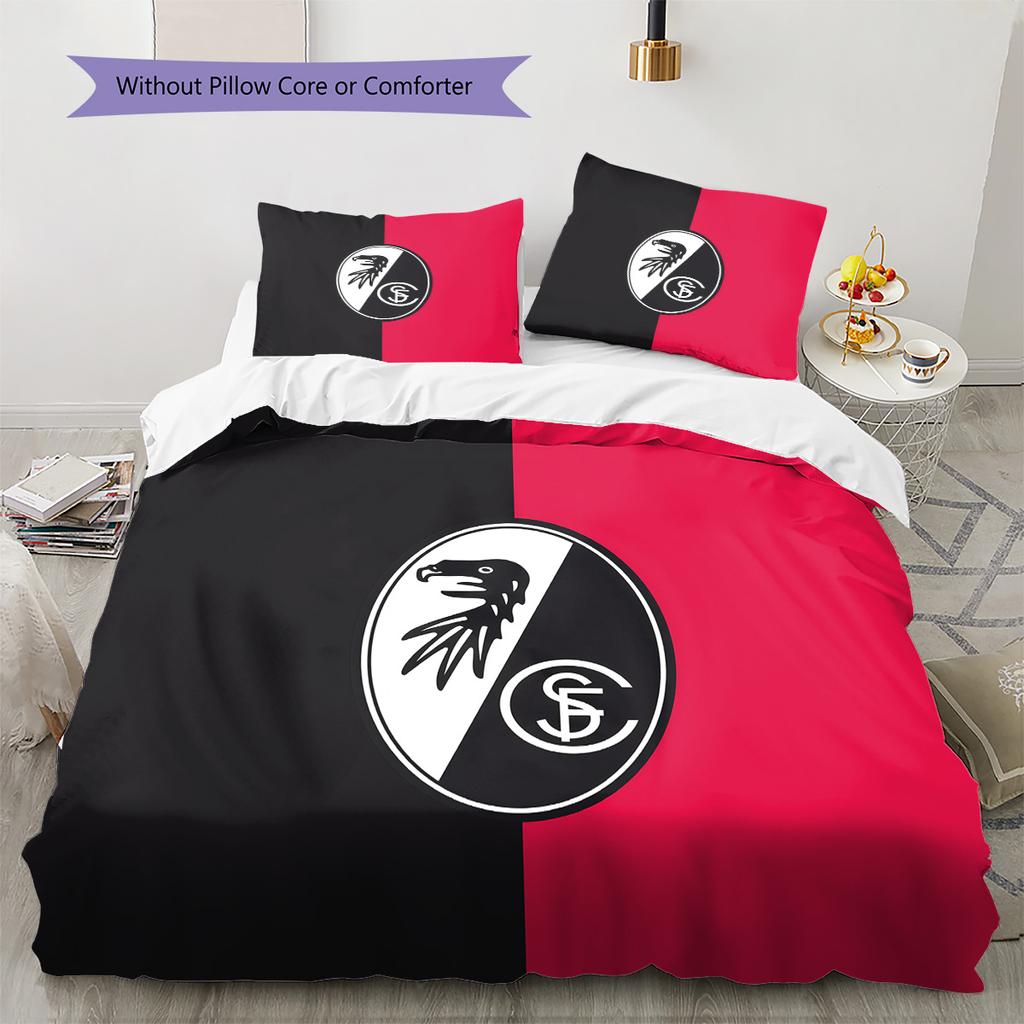 SC Freiburg Pattern Bedding Quilt Set Home Decoration Gift (1 * duvet cover + 2 * pillowcase without core).xwn