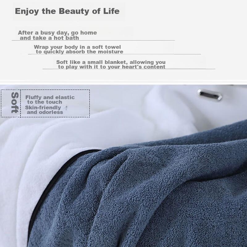 Nanjiren Absorbent Large Bath Towel, Adult Hotel Home Use Towel, Bath Towel for Children, Gray, 60*120cm