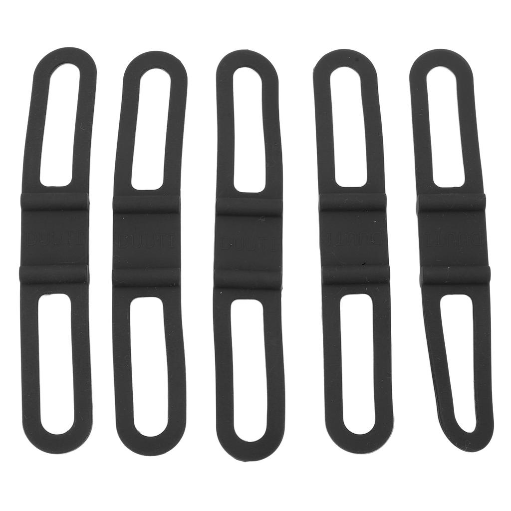 DUUTI 5pcs Bike Silicone Band Cycling Flashlight Handlebar Mount Holder Multipurpose Bicycle Straps for RidingBlack