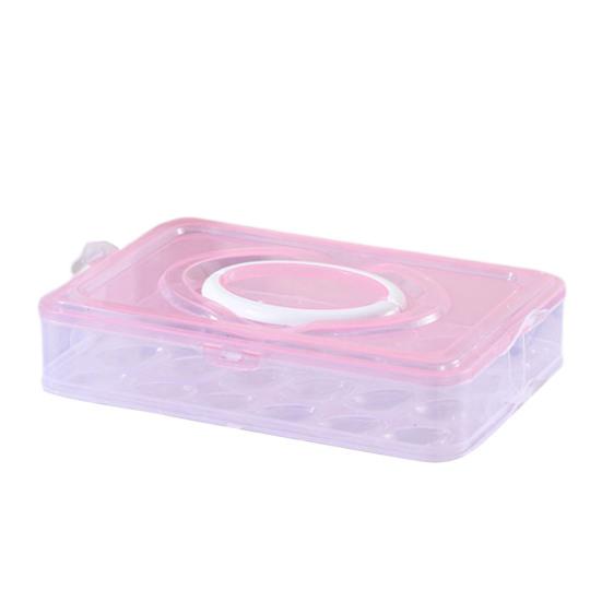 Ящик для хранения яиц, прозрачный, 24 сетки, большая вместимость, пылезащитный, с крышкой и ручкой, штабелируемый кухонный холодильник, лоток для яиц, контейнер для хранения яиц, держатель для яиц