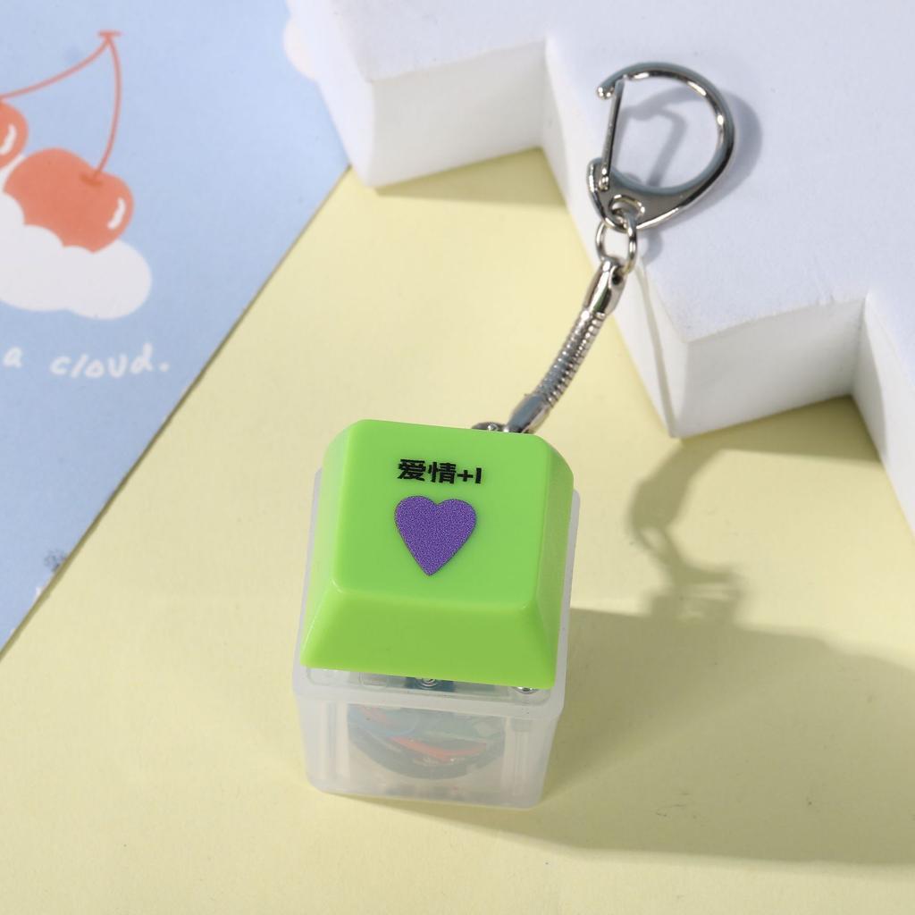 Unzip Button Muyu Internet Celebrity Merit Button Luminous Keycap Accumulator Press Keychain Pendant Toy
