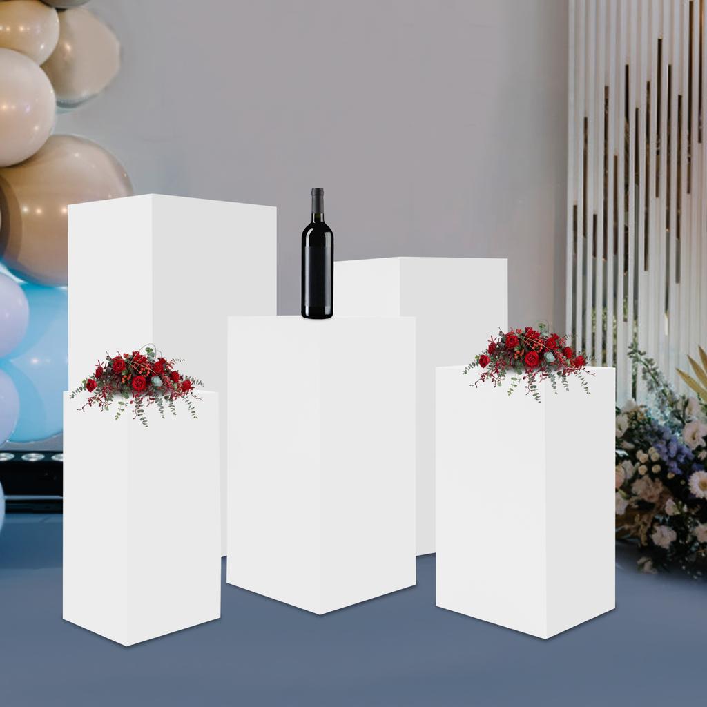 5-Tier Square Pedestal Stand Set, Multi-Functional Dessert Display Stand, Sturdy Iron Construction,Capacity 25kg Per Stand