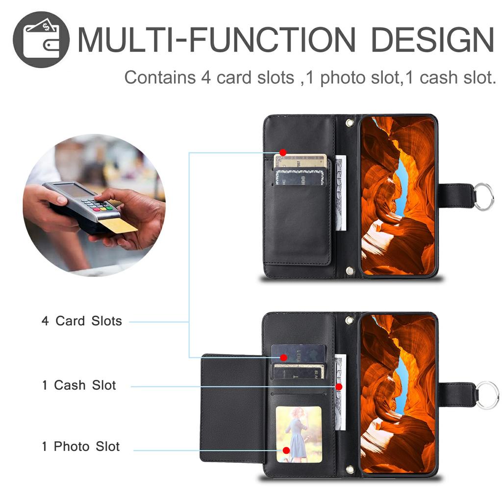 Для Oppo Reno13 Pro 5G кожаный чехол-кроссбоди с пряжкой-кольцом и подставкой-кошельком с ромбом