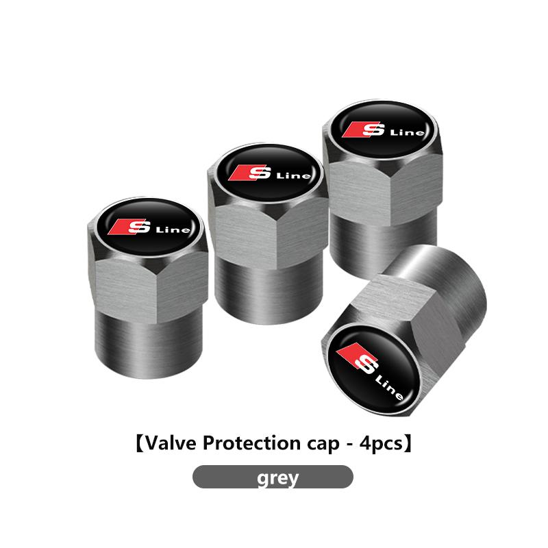 4pcs Car Wheel Tire Valve Protection Cap Tyre Dust Cover For qaz18 TT A1 A2 A3 A4 A5 A6 A7 A8 Quattro SLINE RS Q5 Q3