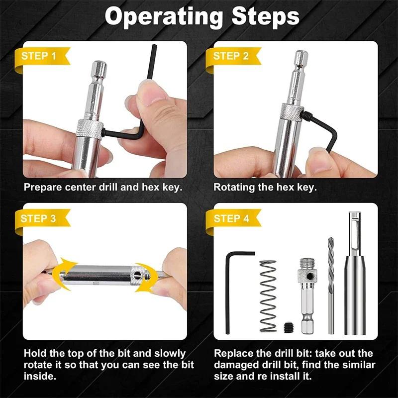 1Pc/2Pcs HSS Self Centering Hinge Twist Drill Bits 9/64" 5mm Window Doors Screw Hole Saw Woodworking Reaming Cabinet Tool Set