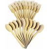 Bamboo and Wood Disposable Spoon and Fork Set, 17cm, 10 of Each, Commercial Use, Wooden