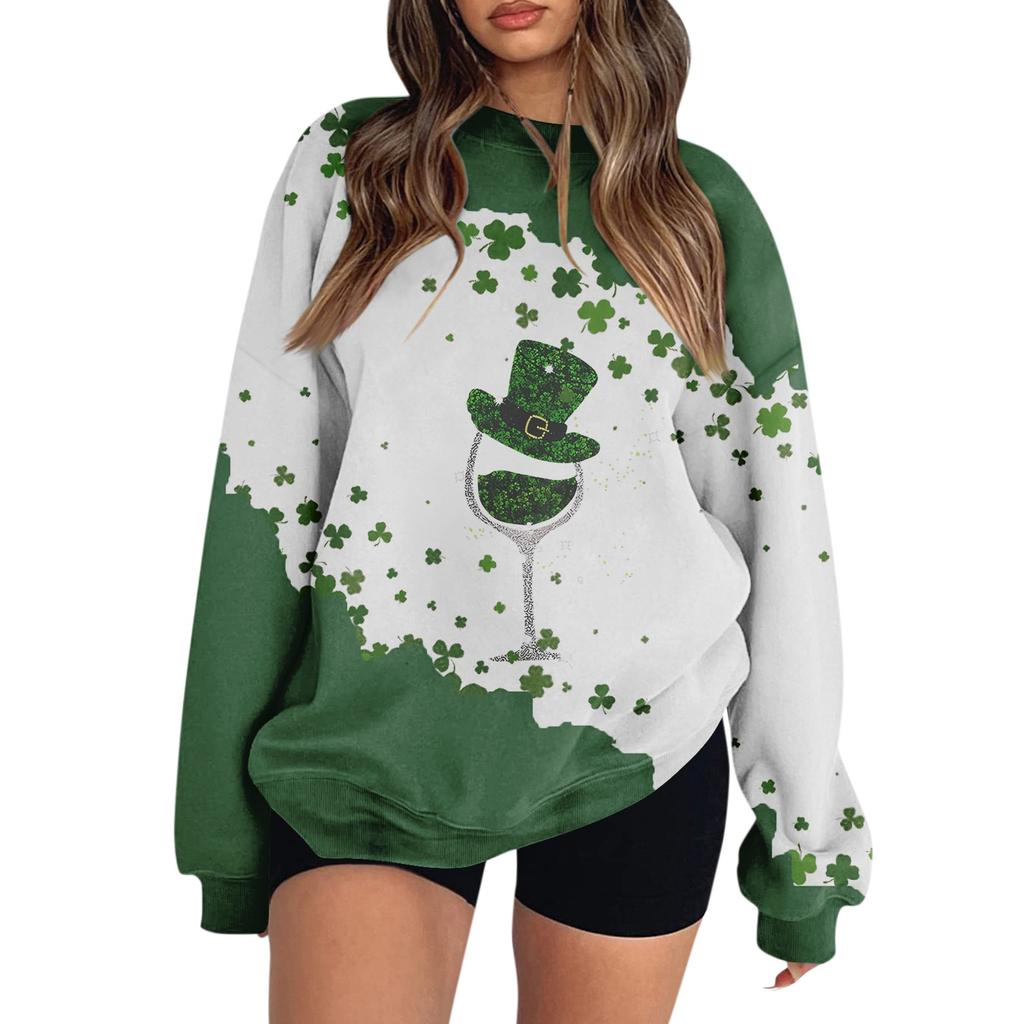 Женская повседневная мода ко Дню святого Валентина с принтом, длинным рукавом, круглым вырезом, толстовки, пуловеры, топы