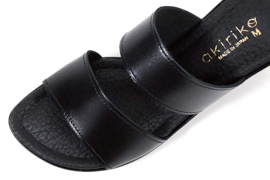 Мюли Сделано из Натуральной Двойной Клиновидной Подошвы Размер M [Akiriko] Сандалии, Япония, Кожа, Офис, Ремешок, Прибл.. 7.5см, Подошва,