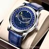 Men’s Starry Sky Quartz Watch with Calendar & Luminous Feature - Fashionable, Casual, Waterproof Design