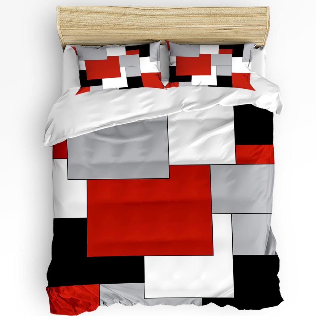 Желтый Серый Черный Лоскутное Абстрактное Искусство Средневековый Стиль Пододеяльник Наволочка Постельное Белье Пододеяльник Двуспальная Кровать Домашний Текстиль