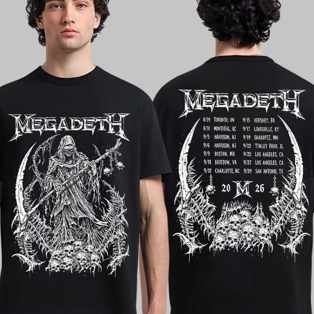 Мерч Megadeth Североамериканский тур 2026 Vic The Reaper Футболка