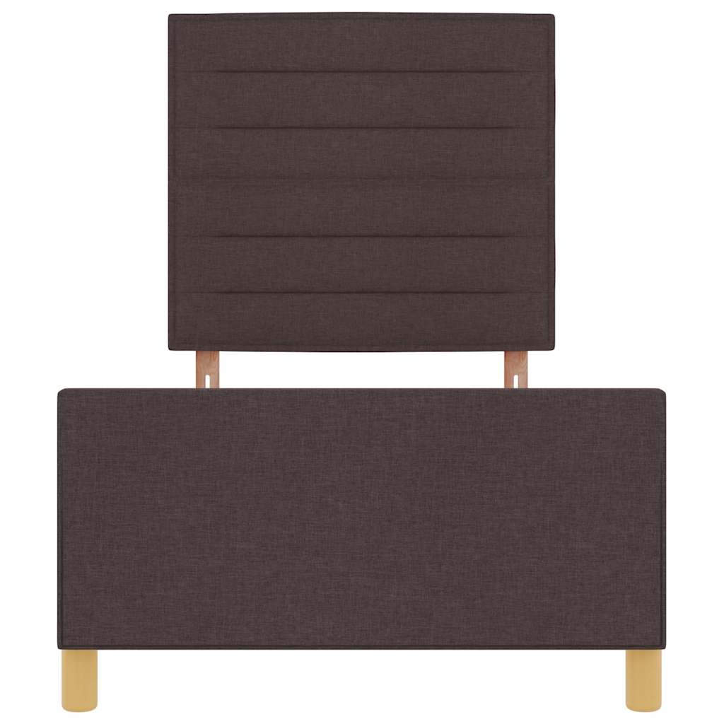 Bed Frame with Headboard Dark Brown 90 x 190 cm Fabric