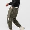Уличная одежда, брюки-джоггеры, мужские повседневные штаны-шаровары с эластичной резинкой на талии, однотонные брюки-карго, свободные мешковатые спортивные штаны с несколькими карманами