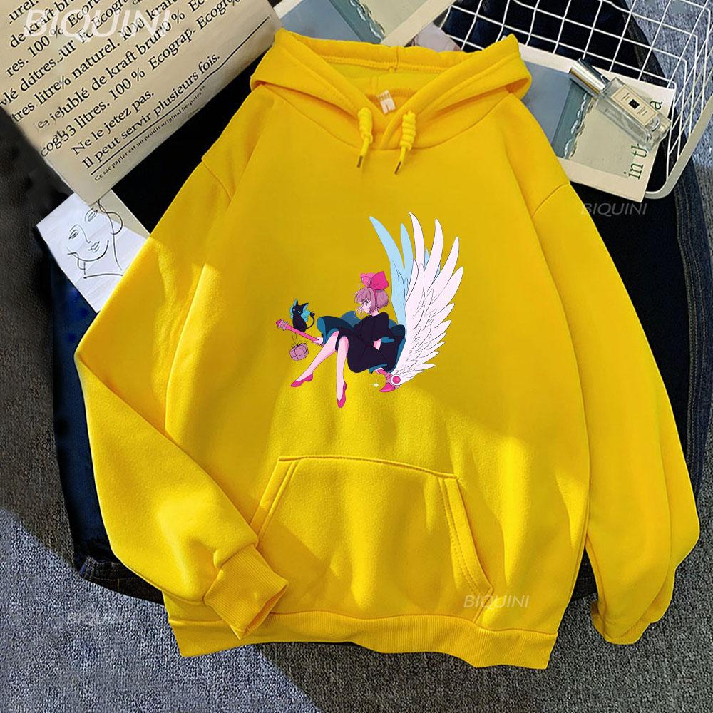 Сакура Киномото Волшебная служба доставки толстовки с длинным рукавом женские/мужские толстовки с героями мультфильмов зимние повседневные удобные пуловеры с капюшоном