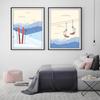 Винтажный плакат для лыжного подъемника, Настенный декор для катания на лыжах, зимний горный пейзаж, холст, картина, принт, снежная панорама, изображение для гостиной