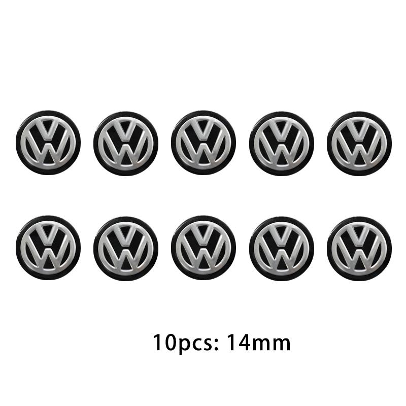 Abcd1 Для VW GTI Polo Golf Passat Tiguan Arteon Touareg CC Taigo Caddy Je 5/10 шт. 14 мм Металлические наклейки-логотипы на значок эмблемы брелока автомобиля