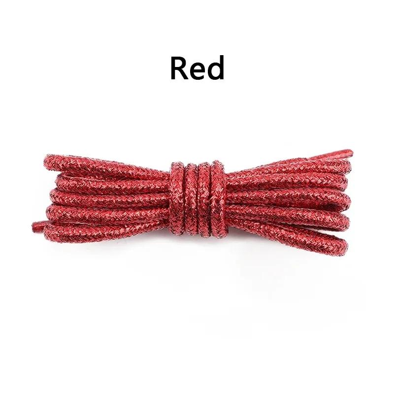 Fashion Color Flash Shoelaces Outdoor Sport Wear Resistant Circular Sports Shoelaces Metallic Luster Gold Silver Flat Shoe Laces