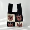 Сумка-тоут Niche Cute Bear Knitted через плечо - Большая вместимость для студентов