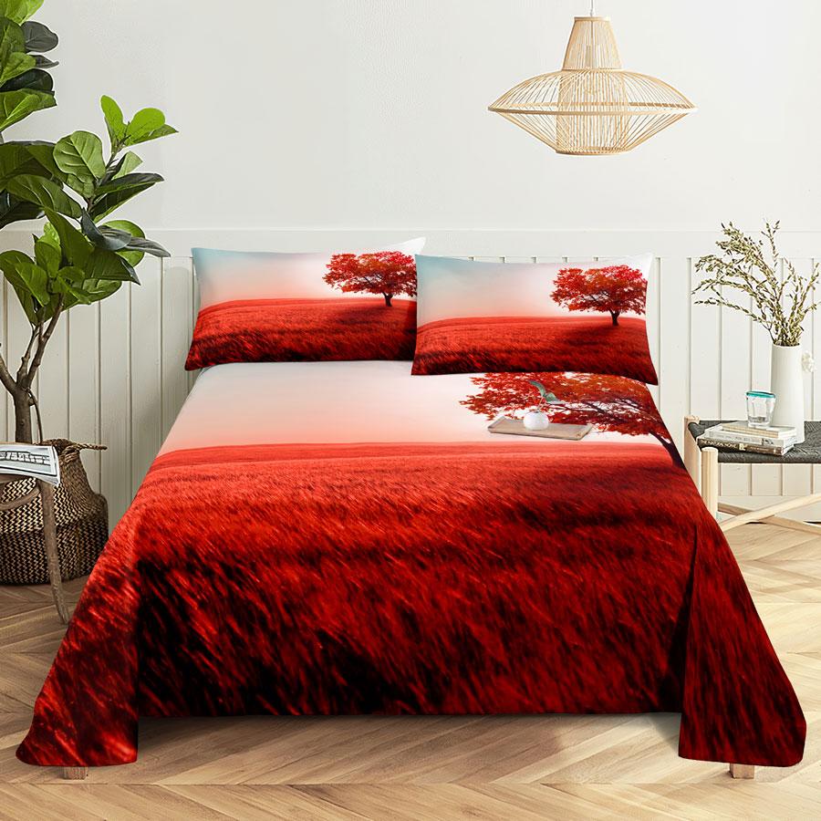 Comforter Scene Bed Sheet And Bedding Linens Queen King Double Size 220X240 Trees For Bedroom Soft Twin Full Single