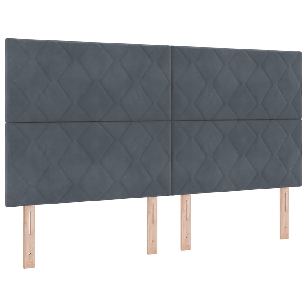 Boxspring Bed with Headboard Dark Grey 180 x 200 cm Velvet