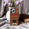 S-Striped C-Coffee Cat Phone Case For iPhone17,16,15,14,13,12,11 Plus,Pro Max Candy Silver Plated Inside Cover