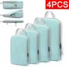 4Pcs Travel Compression Packing Cubes Bag Portable Suitcase Clothes Organizers Waterproof Luggage Storage Cases Drawer Bags