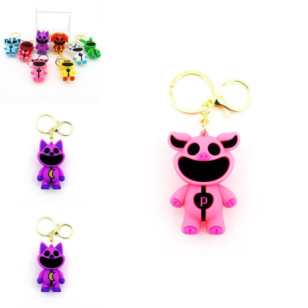 Smilingcritters Bobi Game Time 3 Cute Animal Keychain Big Mouth Monster Pendant Purple