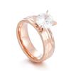 Unique Stackable Couple Ring Set 18K Gold Plated Stainless Steel Jewelry Zircon Wedding Engagement Rings for Men and Women