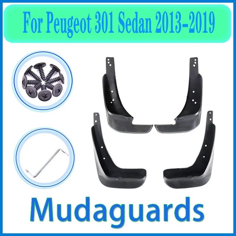 For Peugeot 301 Sedan 2013- 2014 2015 2016 2017 2018  Car Fender Mudguard Mud Flaps Guard Splash Flap Car Accessories