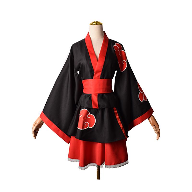 Anime Naruto Shippuden Uzumaki Naruto Akatsuki Kakashi Sasuke Lolita Kimono Dress Anime Cosplay Costume Party Uniform Clothes Suit