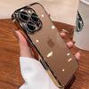 Ultra Thin Plating Bumper Silicone Crystal Case For iPhone 16E 16 15 14 Plus 13 12 11 Pro Max Transparent Glass Len Back Cover