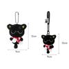Stripe Scarf Black Cat Plush Keychain Soft Car Key Ring Doll Bag Pendant  School Bag Decoration
