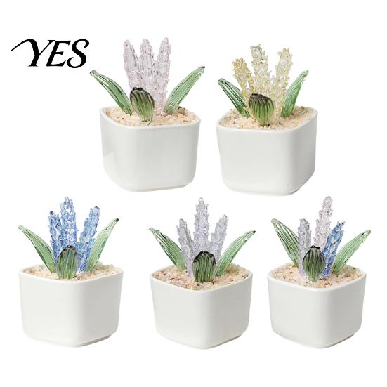 No Sunlight Needed Plant Artificial Potted Plant, Handmade Colored Glaze Lavender with Office Desk Decoration Flowerpot, Maintenance-Free Decorative