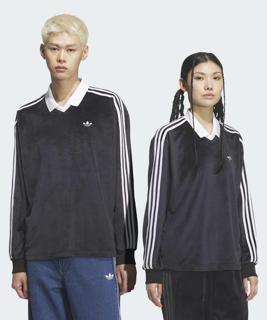 ADIDAS Velour Polo Long Sleeve - Black / Kq5485