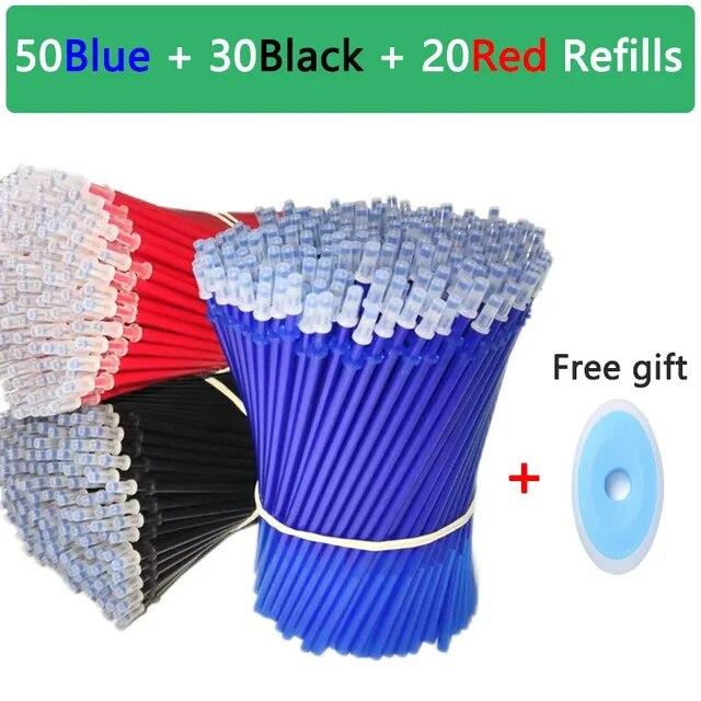 100 шт./компл. Kawaii стираемые сменные ручки стираемые ручки гелевая ручка для эскизов канцелярские принадлежности для тетрадей школьные принадлежности милые детские карандаши