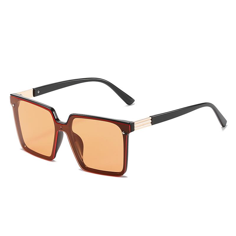 Frameless square sunglasses, personalized large-frame one-piece multi-color colorful glasses, all-match sunglasses