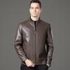 Leather Jacket Men's Autumn and Winter Down Sheepskin Jacket Middle-aged Dad Wear Men's Casual Leather Jacket