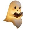 Lovely Ghosty Shelf Decoration Halloween Resin Figurine Reading Book Home Office Decoration Holiday Gift