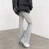 Women's Fleece-Lined Gray Flared Sweatpants - New 2024 Autumn/Winter Casual Petite Yoga Sportswear