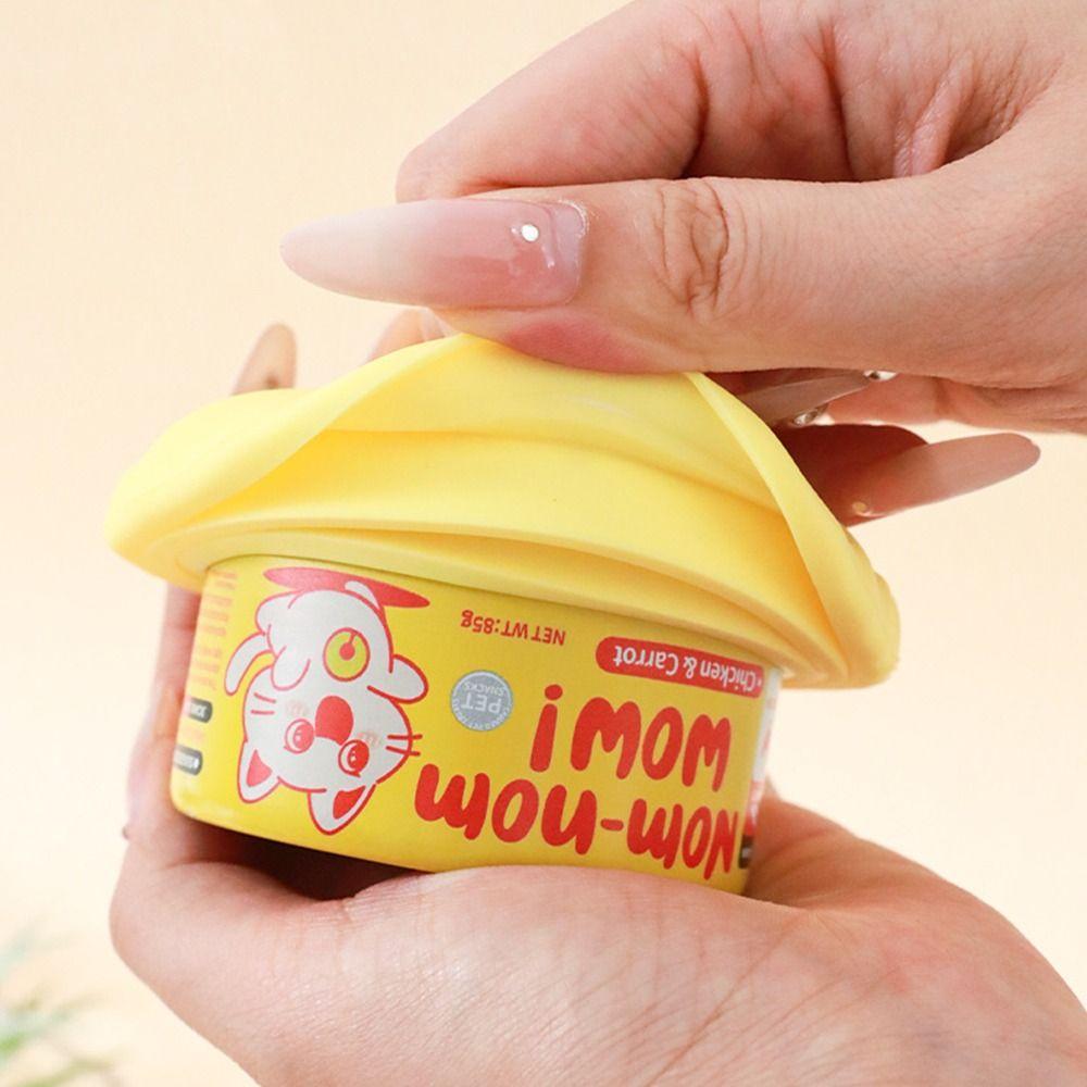 Герметичные Силиконовые Крышки для Корма Собак и Кошек с Ложкой Набор Лопаток для Корма Животных Прогулка с Питомцами