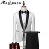 Autumn and Winter Men's Business Casual Suit Suit Tailor-made Wedding Suit Men's Printed Three-piece Suit Suits & Blazers